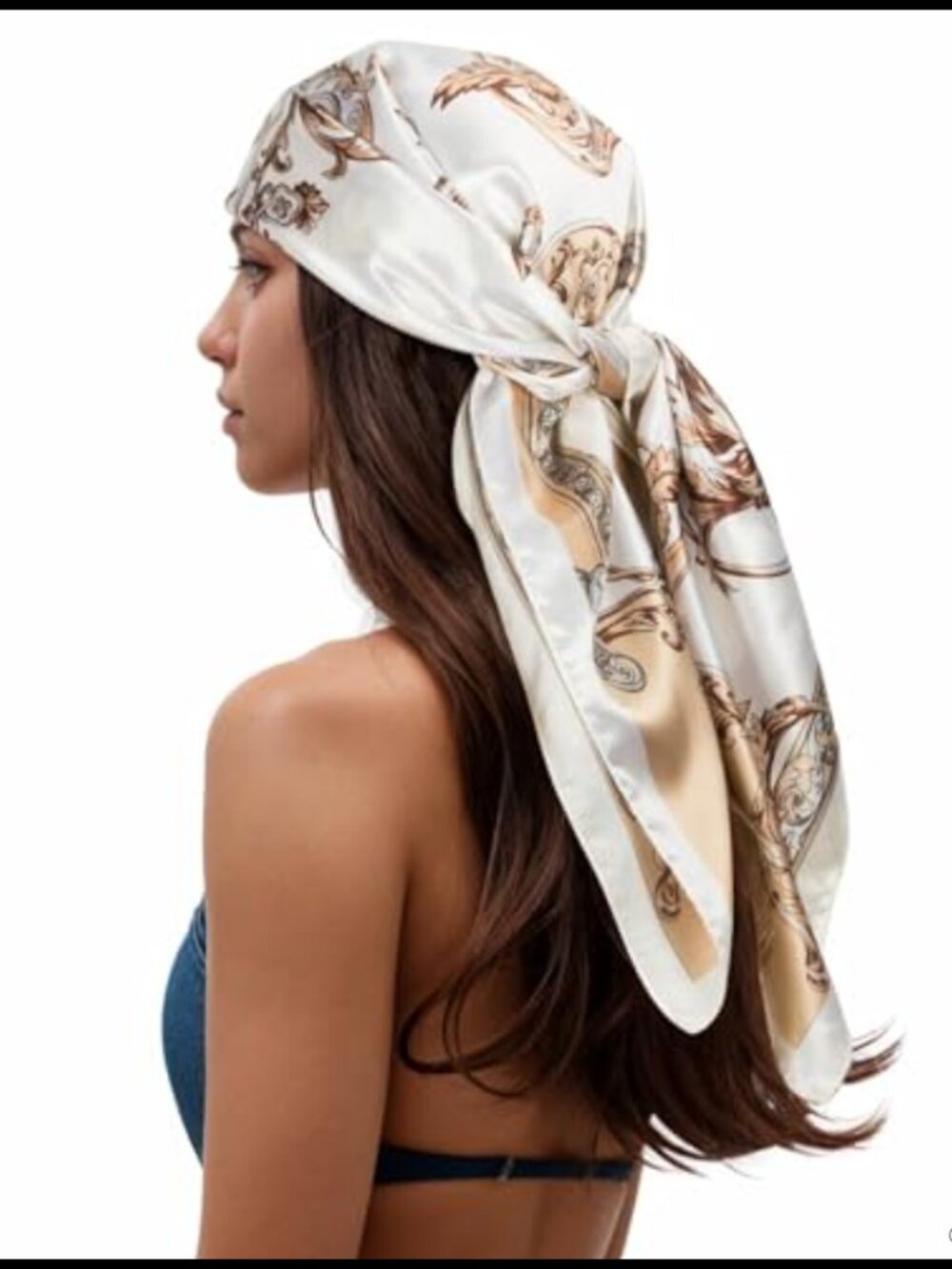 Silk Feel Polyester Square Scarf 35x35 Paisley Bandana Head Hair Scarf